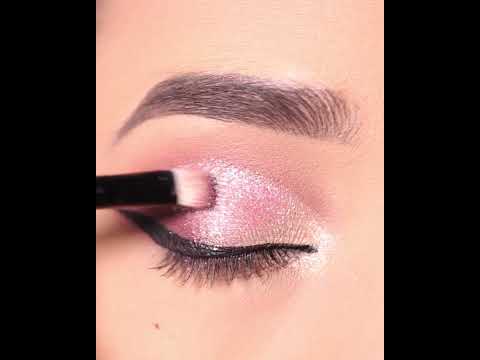 #shorts Pink sparkly Eyeshadow Look || No cut crease eye Makeup || Shilpa