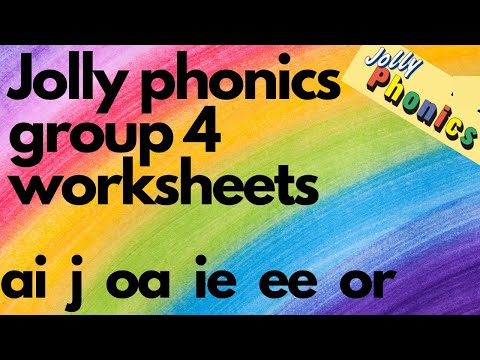 JOLLY PHONICS PHASE 1 | Group 4 | DIGITAL worksheet LKG, UKG, toddlers, ai, oa, j, or, ie, ee words