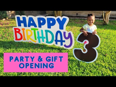 Legacy 3rd Birthday Party | Toddler Opening Birthday Gifts