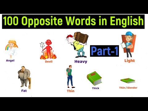 100 opposite words in english - 100 opposite words - part 1 - opposite words