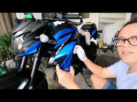 Suzuki GSXS-750 | Removing front side fairings and Changing the coolant