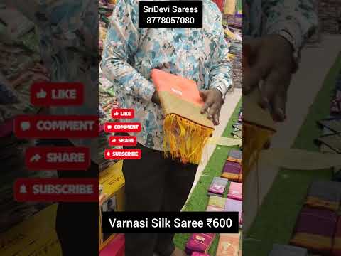 Varanasi silk saree just 600rs only|online shopping no -8778057080#shortsfeed