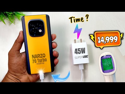 realme NARZO 70 Turbo Charging Test 0 to 100% with 45W Time Taken ? Best 5G Mobile Under 15k ???