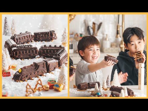 Nordic Express Train Cake for Christmas! My Favorite 5 Mins Chocolate Cake, Huge Hit For The Kids