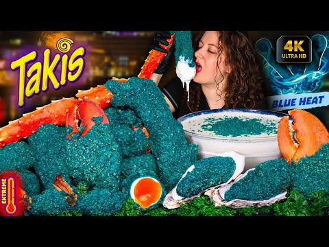 Ultimate BLUE HEAT TAKIS King Crab & Cheesy Sauce Mukbang! 🌶🦀 Intense ASMR Seafood Feast!