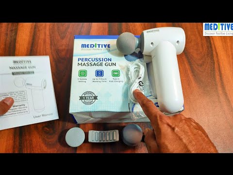 MEDITIVE Cordless Deep Tissue Massage Gun With 6 Attachments unboxing | GM-02 Handheld Massager gun