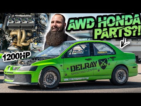 1200HP Evo with AWD HONDA DRIVETRAIN PARTS?! (THE LAUNCH IS PERFECT!)