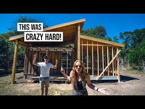 Tiny House Build CONTINUES! - We Made Some HUGE Mistakes 😭 Building Our Floors, Walls & Roof! (Ep 3)