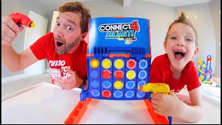 Father & Son CONNECT 4 BLAST! / A Nerf Gun Game?!