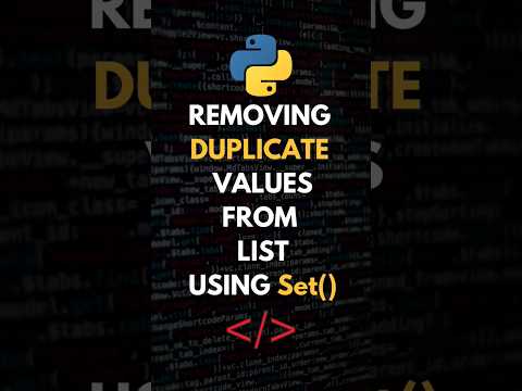 Python Tricks To Remove Duplicates In A List | #pythontips #python #phython #coding #code #shorts