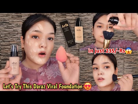 Testing Daraz Viral Full Coverage Liquid Foundation | in just 235/-Rs | Wear Test & Demo...