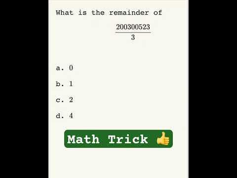 You Should Learn This Math Trick | Division Math