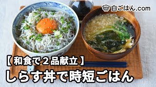 しらす丼で時短ごはん【和食で2品献立】～作業全体の流れも分かります～