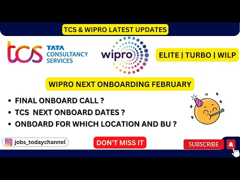 TCS & WIPRO ONBOARD UPDATES | JAN ,FEB | FINAL ONBOARD CALL |  ELITE ,TURBO, WILP | 2022 BATCH |