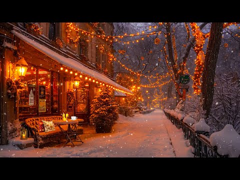 Snowfall Jazz Cafe ☕ Slow Jazz Piano at Cozy Coffee Shop Ambience for Studying, Working & Relaxing