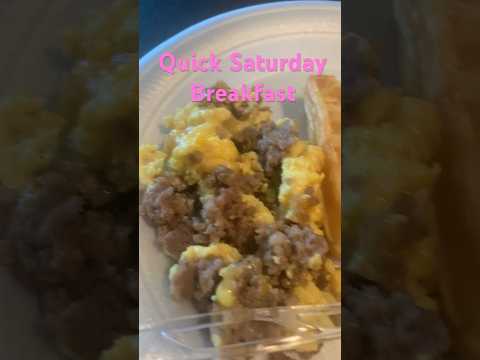 Sausage Egg And Cheese Scramble #food #cookwithme #mealsonabudget #yum #brunch #frozenwaffles