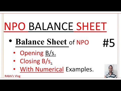 🔴What is balance sheet || NPO balance sheet ||12 class||NPO||Opening & Closing Balance Sheet VIDEO 5