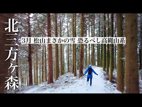 【トレラン】北三方ヶ森 恐るべし高縄山系 3月松山のお山に「しんしん」と降る雪にやられました。