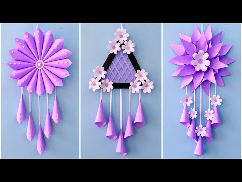 3 Easy and Quick Paper Wall Hanging Ideas / A4 sheet Wall decor / Cardboard  Reuse /Room Decor DIY