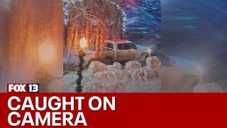 Vandal in truck tears up famous WA light display, sledding hill in Leavenworth