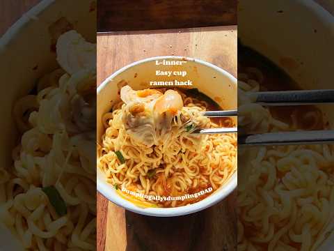 Easy cup ramen hack?! Would you eat this?! #asmr #asmrfood #foodasmr #ramennoodles #hack #cheese