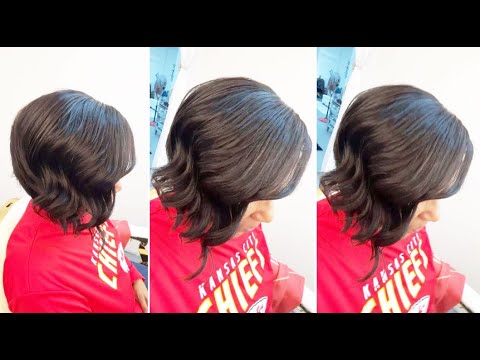 Easy Short Layered Bob Haircut With Graduation & Asymmetrical | Waves Hairstyle Tutorial Women