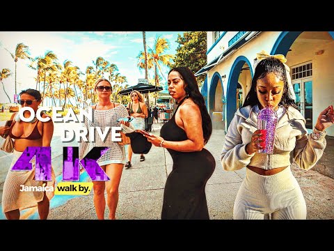 ✔️JAMAICA WALK BY | WALKING OCEAN DRIVE (Uncut Raw Footage) Full Tour - An Incredible Place Miami 4K