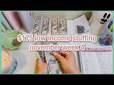 $175 cash envelope & sinking funds stuffing | november week 4 | 23 year old budget