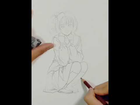 しゃがむポーズを描きたかった