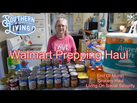 Walmart Prepping Haul and Weekly Grocery Haul  - End Of The Month Prep --  Living On Social Security