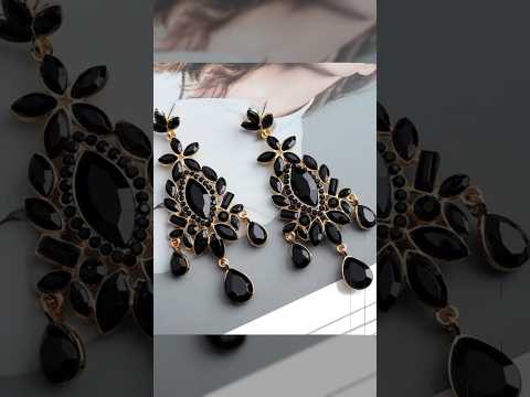 top stylish black color earrings design/ #jewellery #earrings #2024 #partywear #party #daily #new