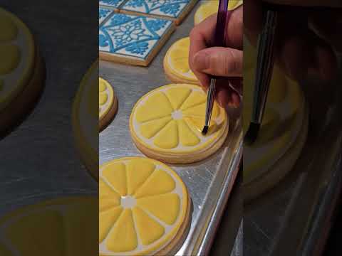 Lemon Slice Cookies for a Positano Themed Bridal Shower (2 of 3) #designercookies #cookiedecorating