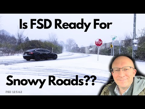 Is FSD Better Than a Human for Driving on Snowy Roads? 🤔 (FSD v12.5.4.2)