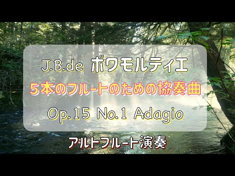 【アルトフルート５重奏】ボワモルティエ：５本のフルートのための協奏曲　J.B. de Boismortier : Flute Concertos, Op.15 No.1 Adagio