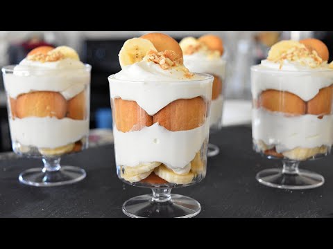 Banana Trifle Pudding Cups| Easy Dessert in 10 minutes