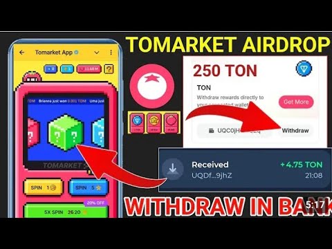 Tomarket Airdrop Give Ton Claim And Withdrawal in Bank | Tomarket Airdrop withdrawal | ClaimTomarket