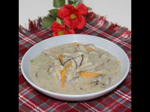 How to make a soup dish with various vegetables, shiitake mushroom and sesame seed soup