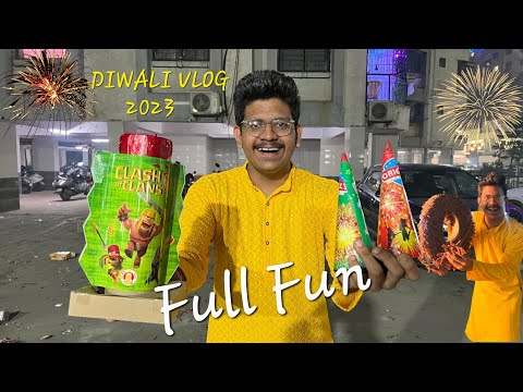 Diwali Night time Crackers Brusting and Fun & Enjoyment Diwali Vlog 2023