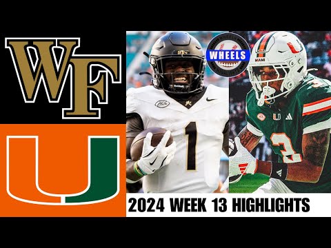 #8 Miami vs Wake Forest | Full Game Highlights | 2024 College Football Highlights