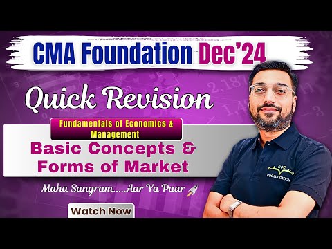 CMA Foundation Dec'24 | Quick Revision | Economics | Money & Banking | By CA Raghav Goel Sir