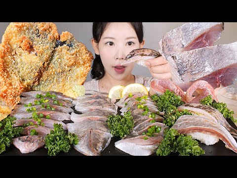 올해 1등 회 등극이다🥇 전갱이회 전갱이튀김 전갱이초밥 먹방 Raw horse mackerel [eating show] mukbang korean food