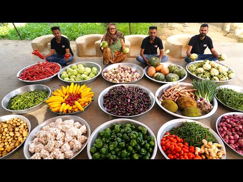 1000KG VEGETABLE Recipe | Village Food | Mixed Colourful Vegetable Recipe | Veg Recipe