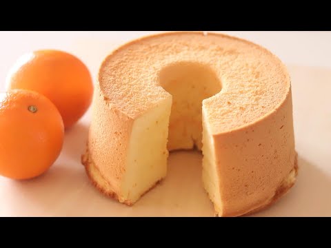 ふわふわしっとり♡卵使い切り爽やかオレンジシフォンケーキの作り方／Fluffy Chiffon Cake recipe