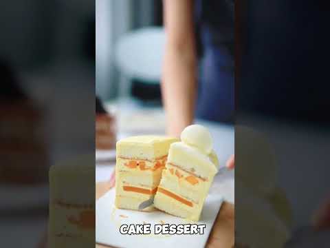 113-Mango Cream Cake🥭Soft embryo with  #desset #cake #food #shorts