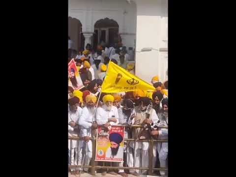 Mourning with Khalistani Khalistan flags at Gurdwaras in Amritsar Punjab on Bhindranwale anniversary