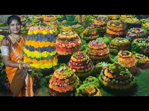 Telangana Batukamma 2020|| How to make Batukamma 2020|| Traditional Batukamma at my village vlog||