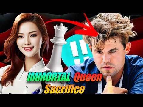 LeelaZero ANALYZES The IMMORTAL QUEEN SACRIFICE: Magnus Carlsen Vs Hikaru Nakamura | Chess com | AI