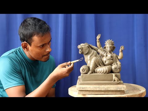 Mitti ki Ganapati murti making with tiger | clay modelling / clay art