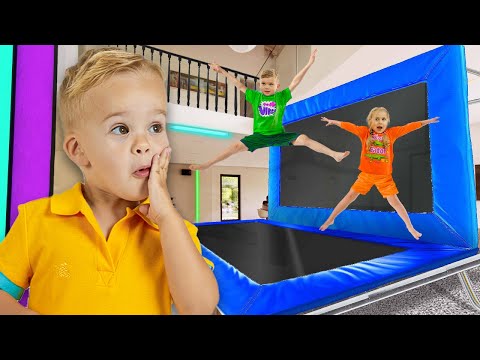 Chris plays with friends and turns House Into a Trampoline Park!