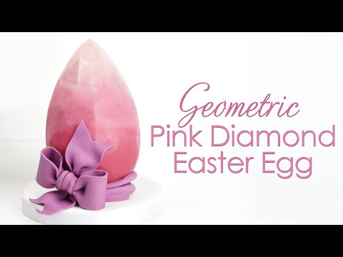 Geometric 'Pink Diamond' Chocolate Easter Egg Tutorial with Gumpaste Bow